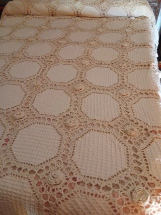Colcha Crochet Cama Doble 1.35