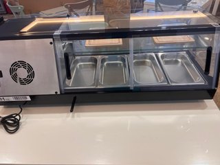 Vitrina de tapas de doble piso de 4 bandejas
