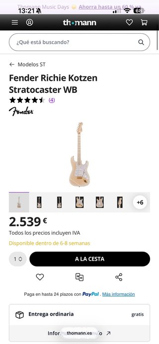 Fender Richie Kotzen + Amplificador Cornford