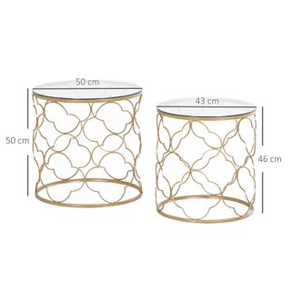 Set di 2 Tavolini da Salotto Impilabili Art Deco