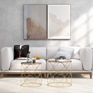 Set di 2 Tavolini da Salotto Impilabili Art Deco