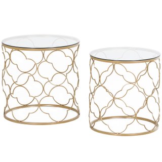 Set di 2 Tavolini da Salotto Impilabili Art Deco