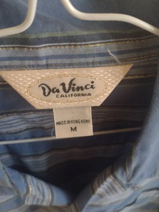 Camisa Da Vinci Rayas Azul Talla M