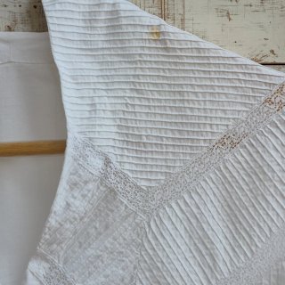 Vestido/Bata vintage con Pechera plisada, algodon