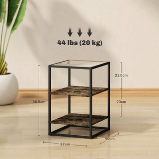 Set 2 Tavolini da Soggiorno a 3 Livelli in Legno