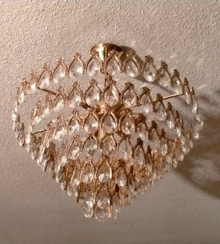 lampara completa de techo de cristal de roca
