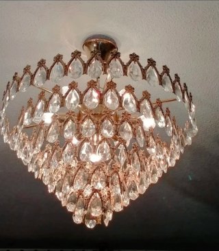 lampara completa de techo de cristal de roca