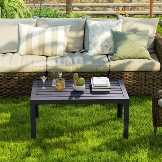 Tavolo basso da giardino rettangolare 102x61x46 cm