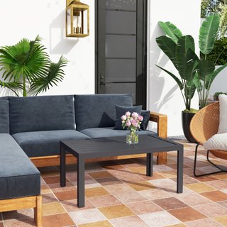 Tavolo basso da giardino rettangolare 102x61x46 cm