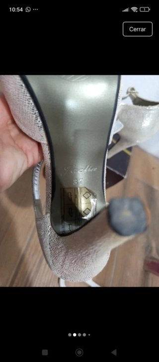 Zapatos de vestir plateados talla 37