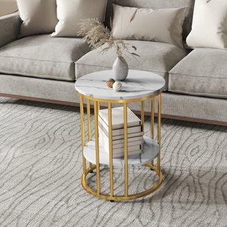 Set di 2 tavolini bassi rotondi tavoli da salotto