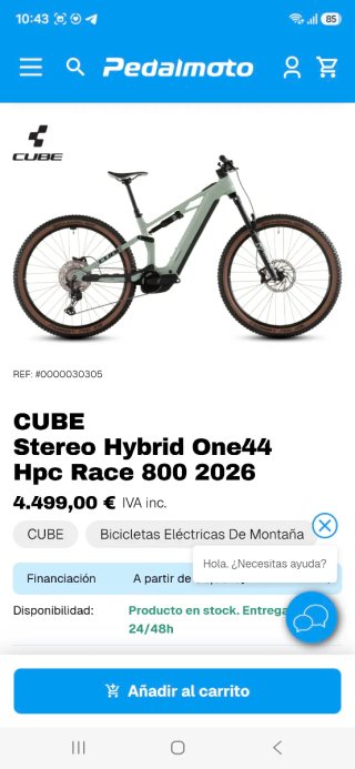 E-Bike CUBE Stereo Hybrid One44 HPC Race Talla M