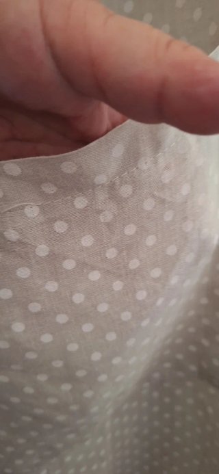 Abito in lino beige pois