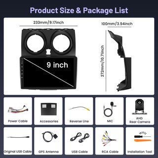 HIKITY 4+64G Autoradio 9'' Nissan Qashqai 2006‑16