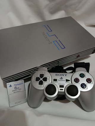 Consola PlayStation 2 Plata + Mando + Memory Card