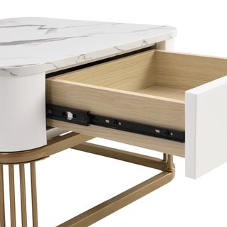 Set Tavolini da Salotto Impilabili Marmo Lucido