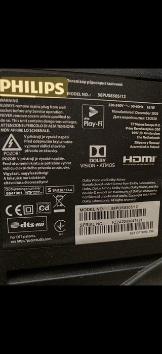 TV Philips Ambilight 58 Plata
