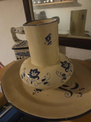 Conjunto Cerámica Azul y Blanco
