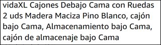 Cajones bajo cama blancos