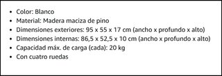 Cajones bajo cama blancos
