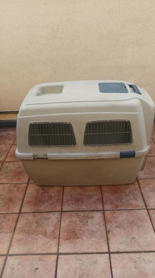 Transportín perro grande beige/gris