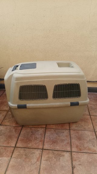 Transportín perro grande beige/gris