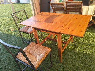 Conjunto mesa Ikea Norden y 2 sillas Ikea Granas