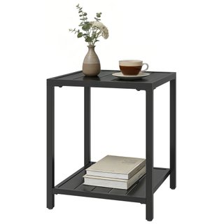 Tavolino da giardino con design a doghe 45x45 cm