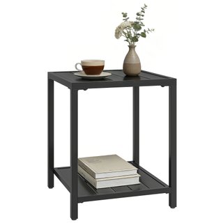 Tavolino da giardino con design a doghe 45x45 cm