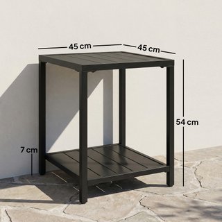 Tavolino da giardino con design a doghe 45x45 cm