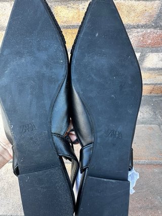 Zapatillas Zara Slingback Puntiagudas Negras