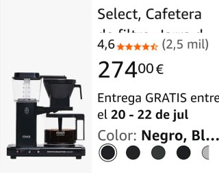 Cafetera Technivorm Moccamaster Negra