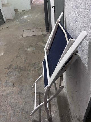 Sillas plegables azul y blanco