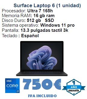 Surface Laptop 6 13.3 Intel Core Ultra 7