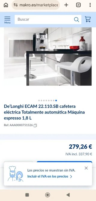 Cafetera Automática DeLonghi