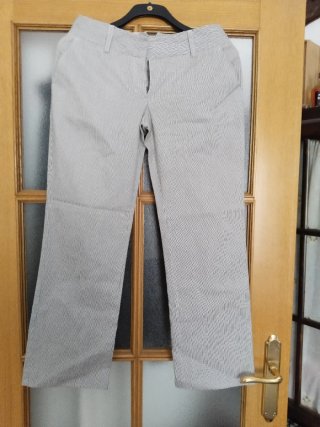 Pantalón Mango Talla XS Cuadros Negro/Gris