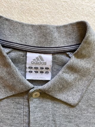 Polo Adidas Gris 3 Rayas Talla S Vintage
