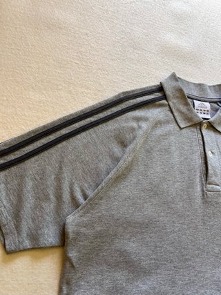 Polo Adidas Gris 3 Rayas Talla S Vintage