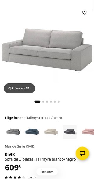 Sofá KIVIK 3 plazas gris