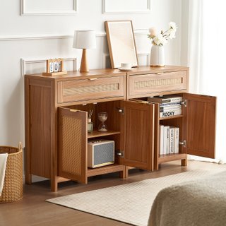 Mobile in Rattan 750x360x860 mm Ripiani Regolabili