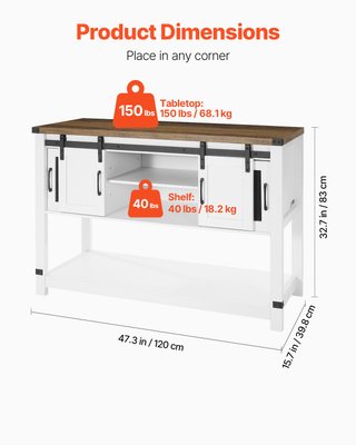 Mobile Bar da Caffè 120 x 39,8 x 83 cm  4 Ripiani