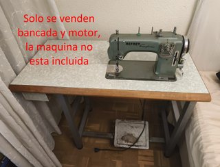 Bancada con motorpara máquina de coser industrial