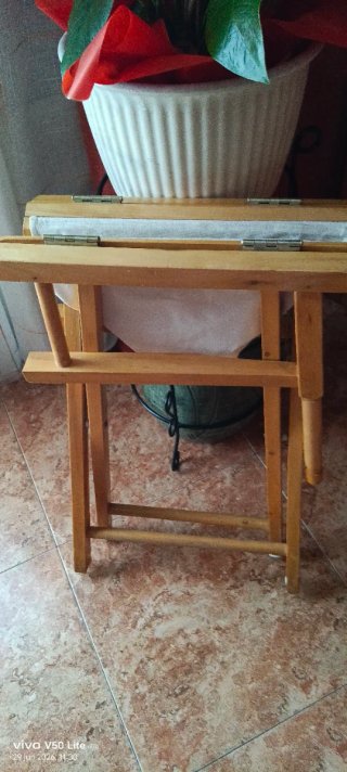 Silla plegable playa/camping madera y tela