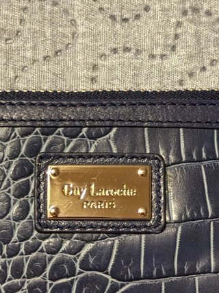 Bolso Guy Laroche Azul Marino Cocodrilo