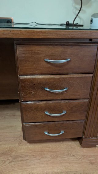 Escritorio de despacho Madera Nogal +Cristal
