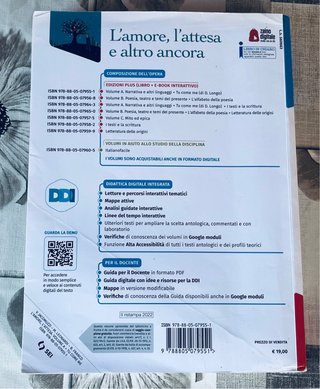 Libro scolastico "L'amore, l'attesa e altro ancora