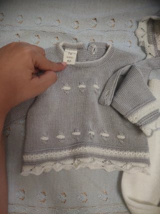 Conjunto de punto new born, recién nacido, 0 meses