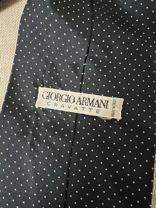 Giorgio armani silk cravatta nera bianca
