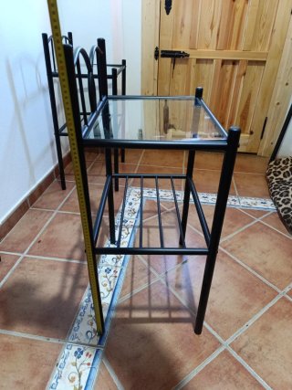 Cabecero y mesitas forja negra