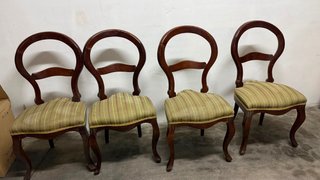 Juego de 4 sillas isabelinas